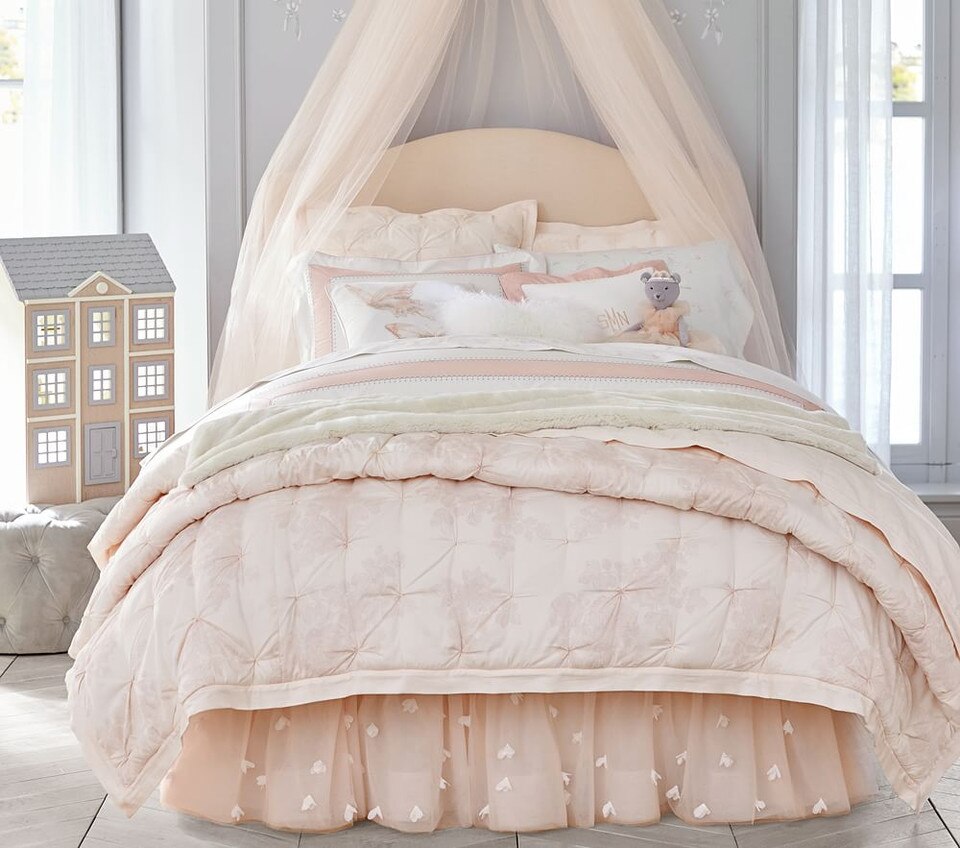 Monique Lhuillier Blush Pink Ethereal Bed Skirt Pottery Barn Kids